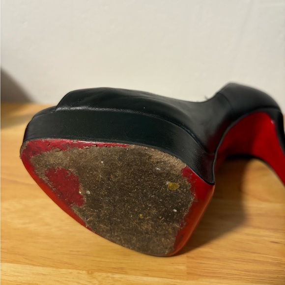 Christian Louboutin Black Peep Toe Pumps - Picture 7 of 12